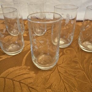 6 Vintage Princess House Heritage Clear Highball Glass Tumblers